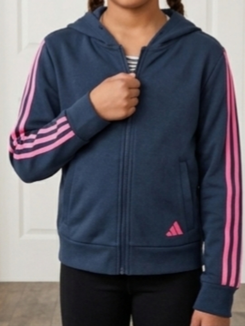 Kids Navy and Pink Hoodie Jacket